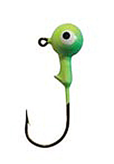 GREEN & CHARTREUSE PREMIUM GLOW LEADHEAD JIG (2 PER PACK)