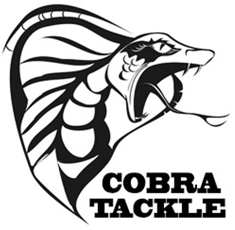 COBRA TACKLE CLEAR DECALS / STICKER IN ORIGNAL BLACK & WHITE ( 4'' x 4'')