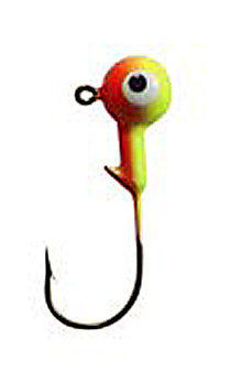 ORANGE & CHARTREUSE PREMIUM GLOW LEADHEAD JIG (2 PER PACK)